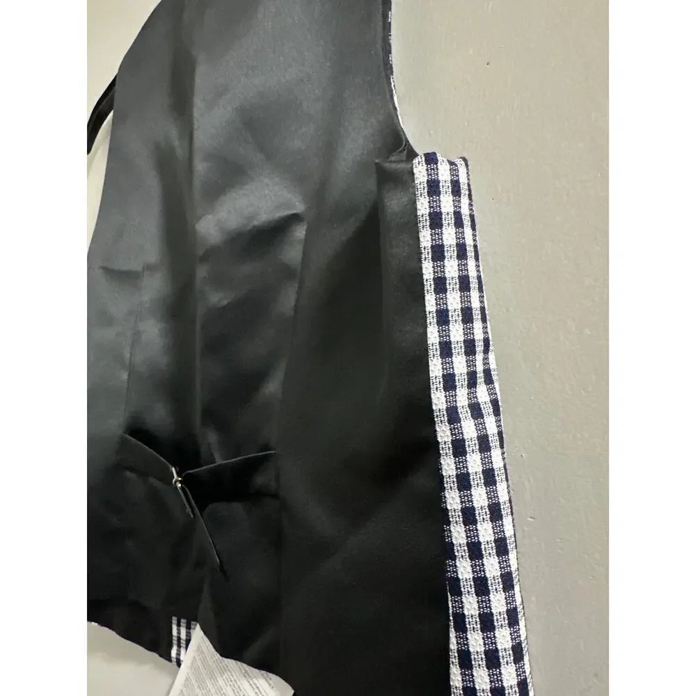 🔥FLASH SALE🔥‎ tagliatore kids vest checkered print navy and white size 8 boys